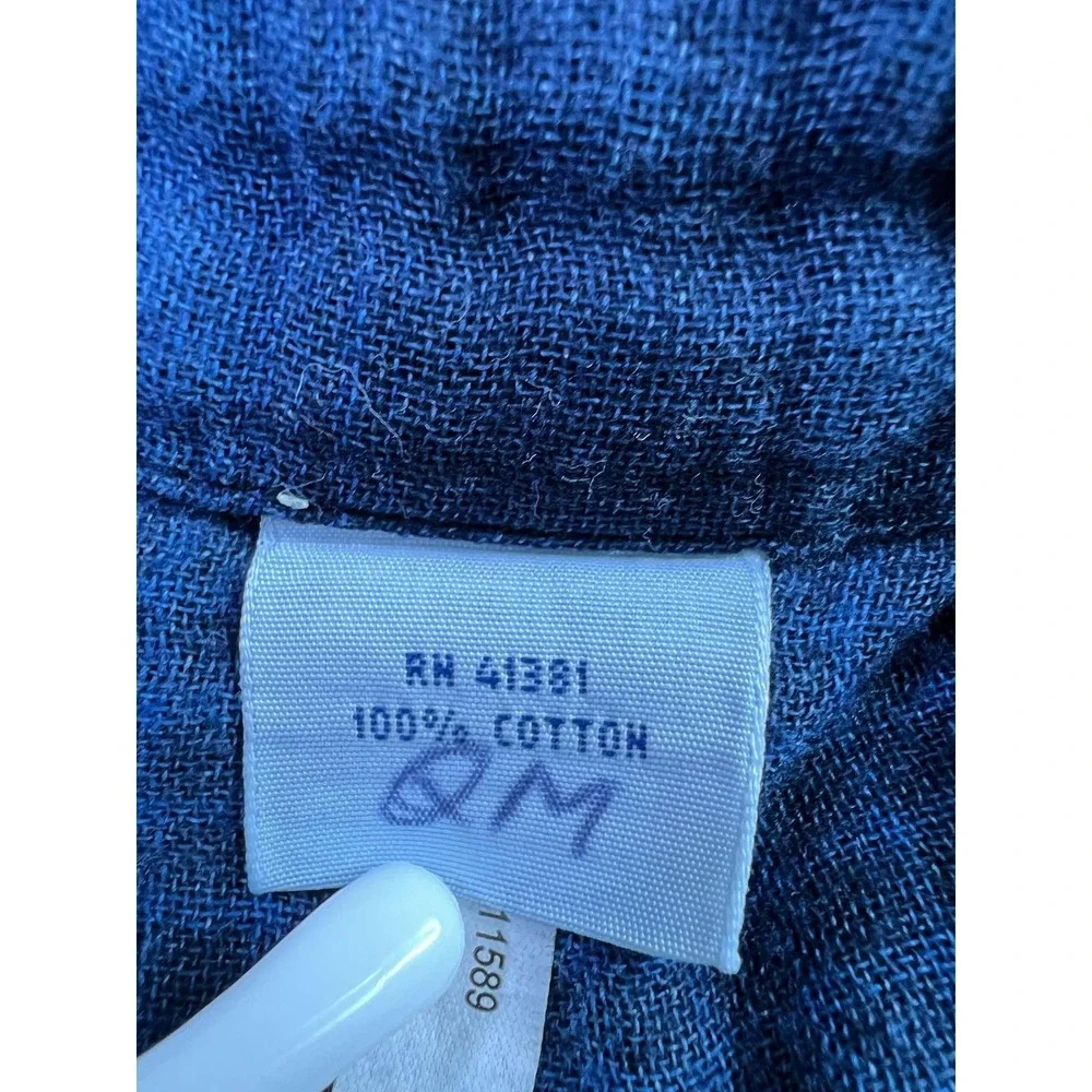 Polo Ralph Lauren Shirt Mens XL Blue Plaid Snap Button Long Sleeve Western